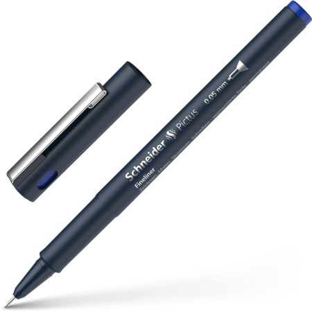 Pictus blu Spessore del tratto 0.05 mm Fineliner e Brush pens by Schneider