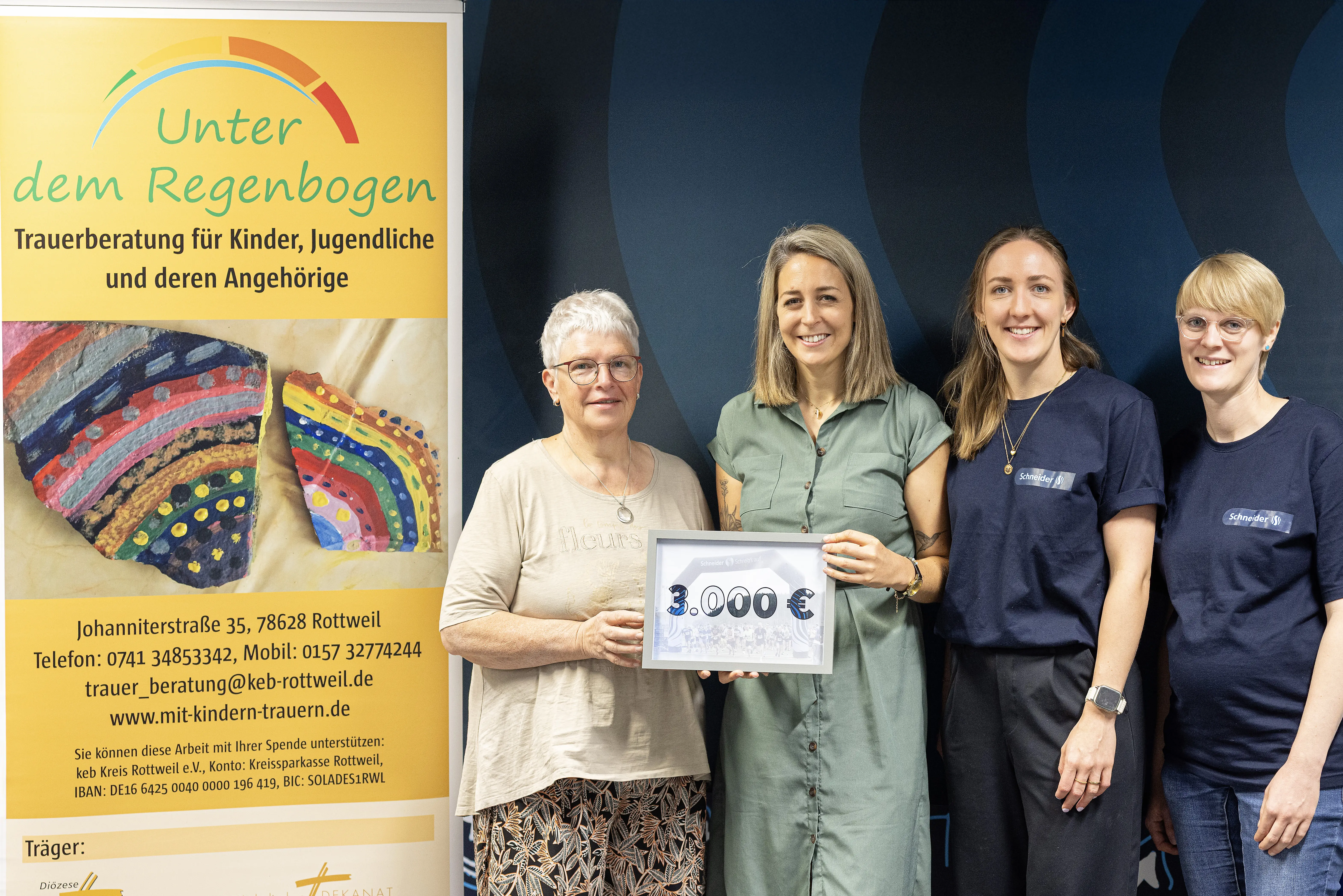 Gemeinsam laufen, gemeinsam helfen – der Schneider-Run 2025 erzielt 3.000 Euro für Trauerbegleitung „Unter dem Regenbogen“