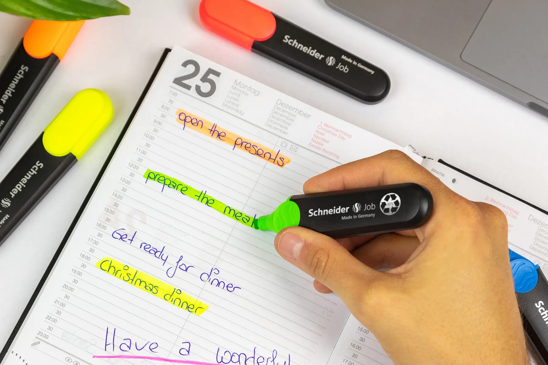 Le surligneur durable Schneider Job : Maintenant récompensé par l'écolabel allemand "Blauer Engel" (Ange Bleu).