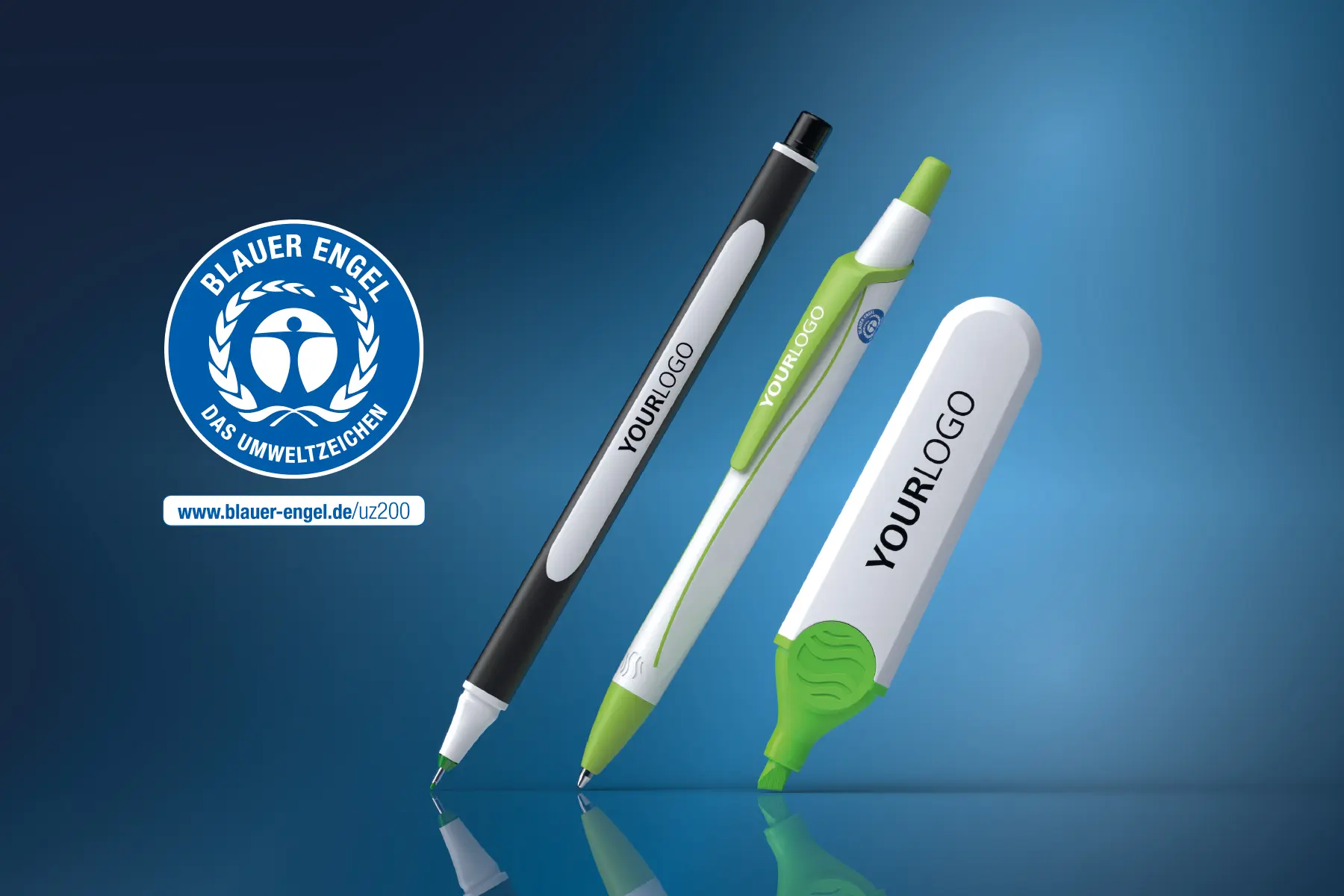 Blauer Engel zertifizierte Werbe-Schreibgeräte von Schneider