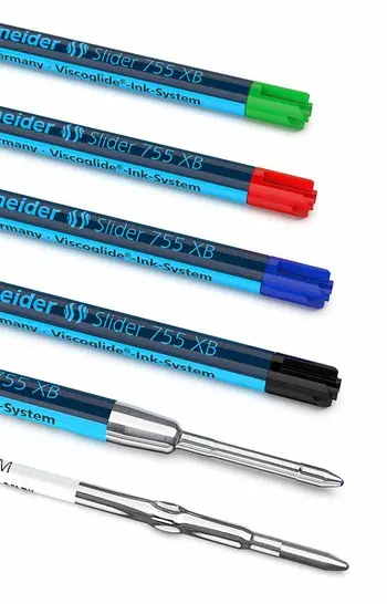 Kugelschreiberminen in vielen Farben und Strichstärken