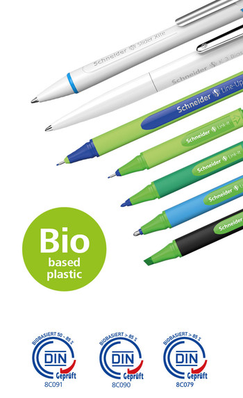Pens made from bio-based plastics