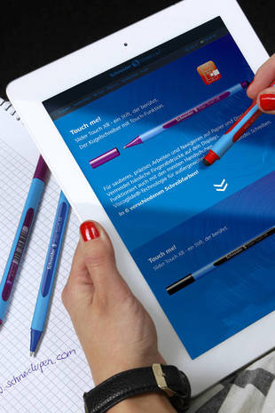 Der neue Slider Touch: Kugelschreiber mit Touchpen Aufsatz