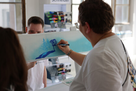 Each participant expresses their own individual artistic style at the Schneider event.