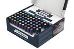 Il est possible de choisir au total trente couleurs, un blender et une pointe pinceau ou brush ou une pointe ronde fine du Schneider Paint-It 040 Twin Marker.