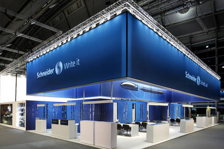 impressive Schneider booth perfectly matched the Corporate Design of the brand 
