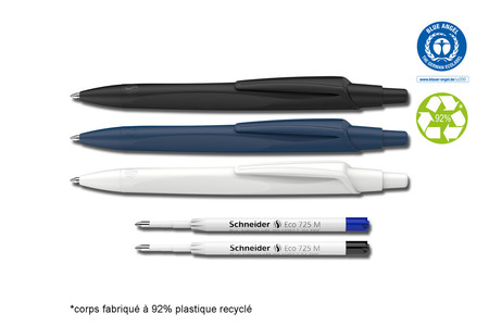 Les trois couleurs stylos à bille Reco et recharges 2