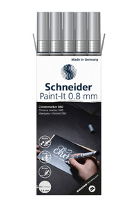 Schneider Chrome marker Paint-It 060 and 061. The perfectly valve-controlled ink adheres and dries quickly, flows without foxing, leaks or bleeding.