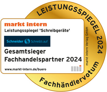 Schneider erobert das Siegerpodest beim marktintern - Leistungsspiegel Schreibgeräte 2024.