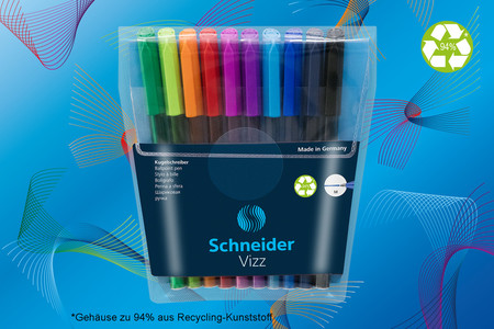 Schneider Vizz-Kugelschreiber erhältlich im praktischen 10er Etui in der Schreibstärke M.