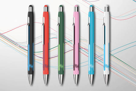 The new ballpoint pen Epsilon is available in six distinctive colours