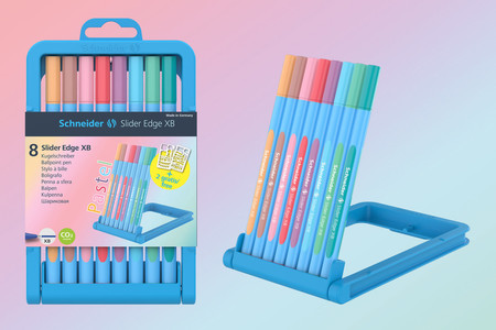 The Slider Edge Pastel is also available in the practical sustainable pen box.