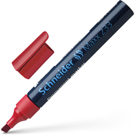 Schneider marka Maxx 233 Kırmızı Çizgi kalınlığı 1+5 mm Permanent Markörler