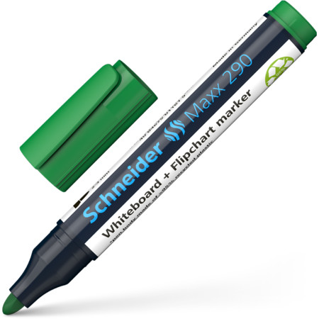 Schneider marka Maxx 290 Yeşil Çizgi kalınlığı 2-3 mm Beyaz Tahta ve Flipchart Kalemleri