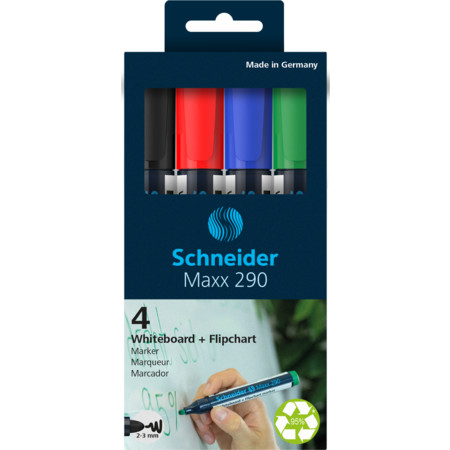 Maxx 290 pochette Multipack Épaisseurs de trait 2-3 mm Marqueurs pour tableau blanc et bloc flipchart von Schneider