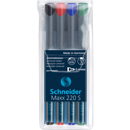 Schneider marka Maxx 220 kılıf Çoklu paket Çizgi kalınlığı 0.4 mm Asetat Kalemleri