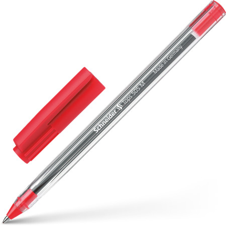 Schneider marka Tops 505 Kırmızı Çizgi kalınlığı M Tükenmez Kalemler