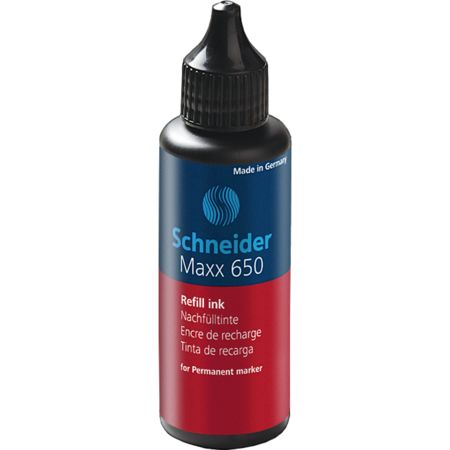 Flacon de recharge Maxx 650 rouge Encre pour recharger les marqueurs by Schneider