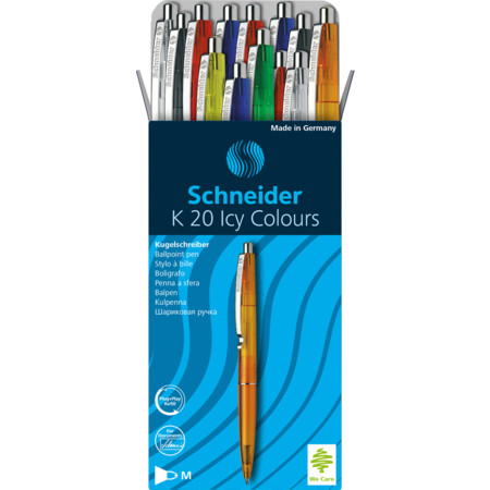 K 20 Icy Colours boîte Multipack Épaisseurs de trait M Stylos à bille von Schneider