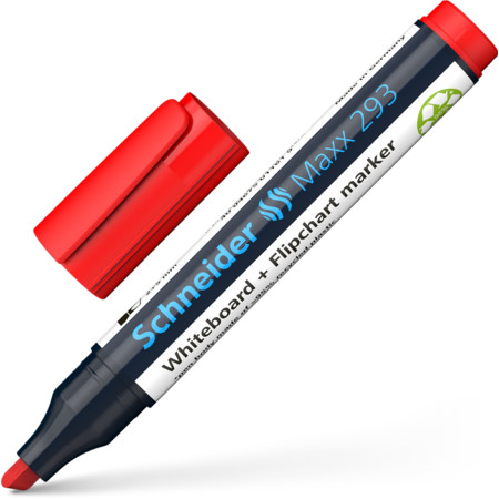 Schneider marka Maxx 293 Kırmızı Çizgi kalınlığı 2+5 mm Beyaz Tahta ve Flipchart Kalemleri
