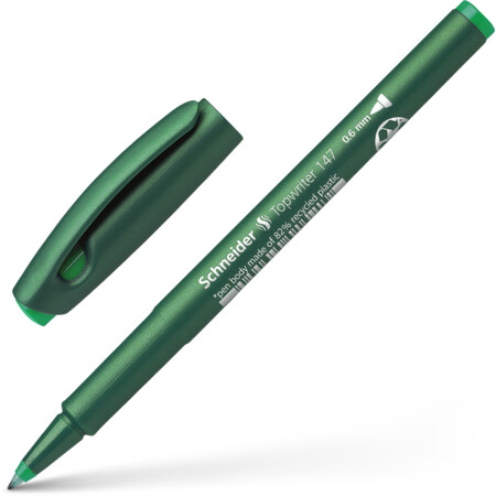 Schneider marka Topwriter 147 Yeşil Çizgi kalınlığı 0.6 mm Finelinerlar ve Fiber Uçlu Kalemle