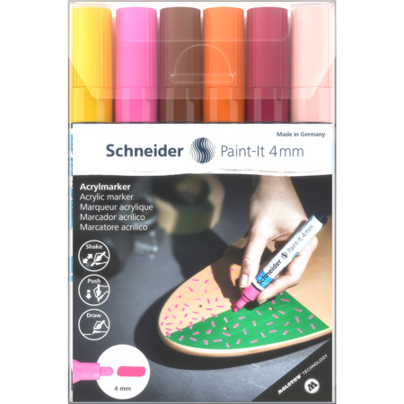Paint-It 320 4 mm wallet 3 Multipack Line width 4 mm Acrylic markers by Schneider