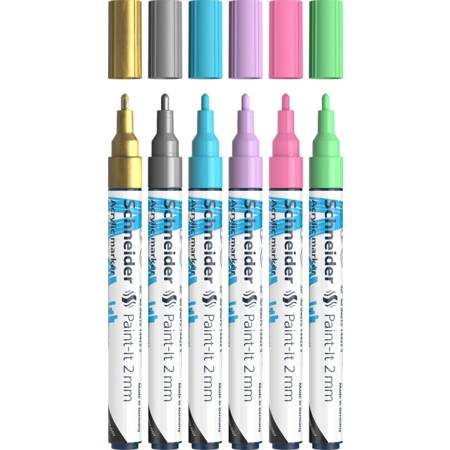 Paint-It 310 2 mm wallet 2 Multipack Line width 2 mm Acrylic markers by Schneider