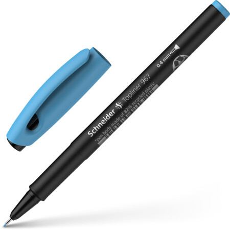 Topliner 967 bleu claire Épaisseurs de trait 0.4 mm Fineliner et stylos fibre by Schneider