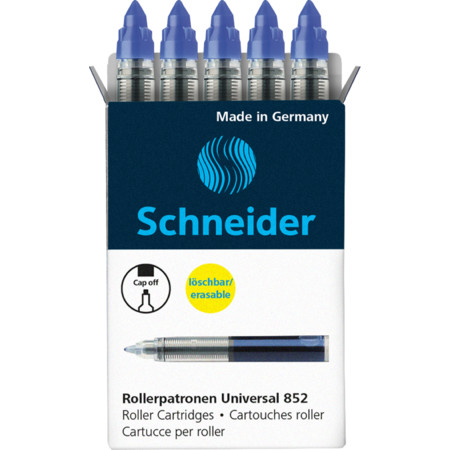 Universal 852 bleue Épaisseurs de trait M Cartouches et flacons d'encre by Schneider