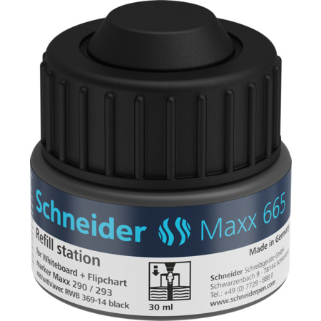 Maxx 665  für Whiteboard- und Flipchartmarker schwarz Nachfülltinte für Marker von Schneider