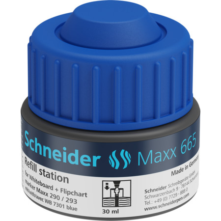 Maxx 665  für Whiteboard- und Flipchartmarker blau Nachfülltinte für Marker von Schneider