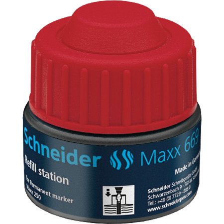 Refill station Maxx 669 rouge Encre pour recharger les marqueurs by Schneider