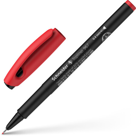 Topliner 967 rouge Épaisseurs de trait 0.4 mm Fineliner et stylos fibre by Schneider