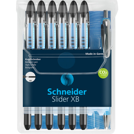 Slider Basic XB 6er-Set + Slider Rave XB schwarz Strichstärke XB von Schneider