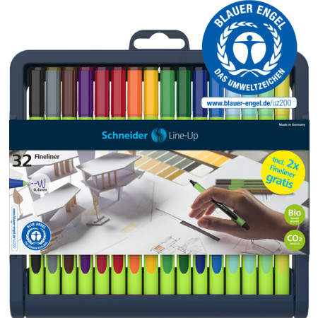 Line-Up pencil case stand Multipack Line width 0.4 mm Fineliners and fibrepens by Schneider
