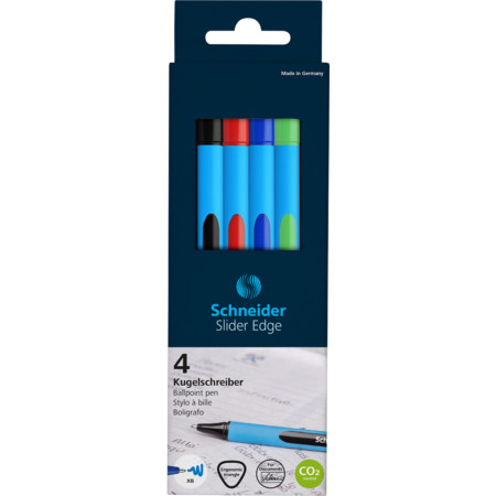 Slider Edge pencil case Multipack Line width XB Ballpoint pens by Schneider