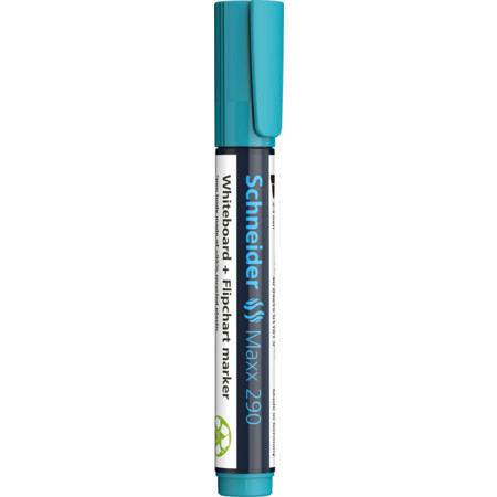 Maxx 290 turquoise Épaisseurs de trait 2-3 mm Marqueurs pour tableau blanc et bloc flipchart by Schneider