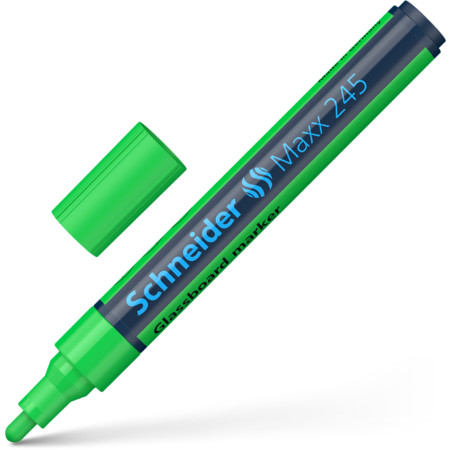 Schneider marka Maxx 245 Yeşil Çizgi kalınlığı 1-3 mm Cam Markörleri