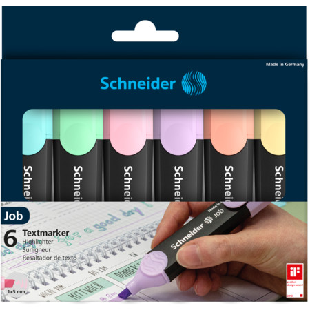 Job Pastel pochette Multipack Épaisseurs de trait 1+5 mm Surligneurs by Schneider