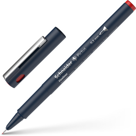 Schneider marka Pictus Kırmızı Çizgi kalınlığı 0.2 mm Finelinerlar ve Brush pens