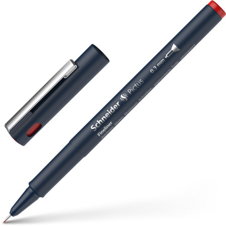 Schneider marka Pictus Kırmızı Çizgi kalınlığı 0.3 mm Finelinerlar ve Brush pens