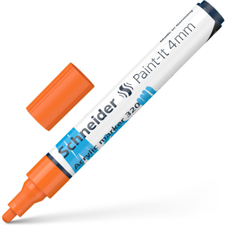 Paint-It 320 4 mm naranja Trazo de escritura 4 mm Marcadores acrílicos by Schneider