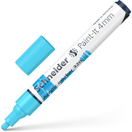 Schneider marka Paint-It 320 4 mm Pastel Mavi Çizgi kalınlığı 4 mm Akrilik Markörler