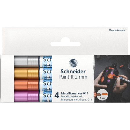 Schneider marka Paint-It 010 2 mm Set 1 Çoklu paket Çizgi kalınlığı 2 mm Metalik Markörler