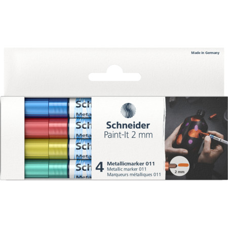 Paint-It 011 2 mm Set 2 Multipack Strichstärke 2 mm Metallic Stifte von Schneider