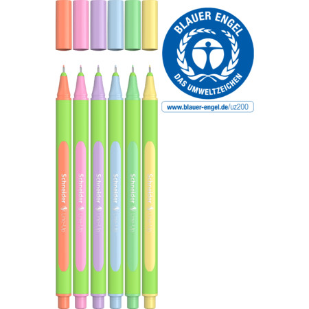 Line-Up Pastell 6er-Karton Multipack Strichstärke 0.4 mm Fineliner & Brush pens von Schneider
