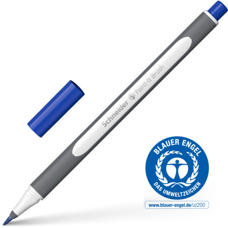 Paint-It 070 blue Épaisseurs de trait Brush Fineliner et Brush pens by Schneider