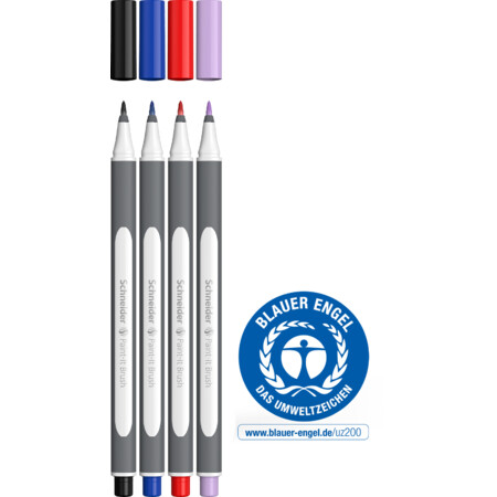 Schneider marka Paint-It 070 dava 4x Çoklu paket Çizgi kalınlığı Brush Finelinerlar ve Brush pens