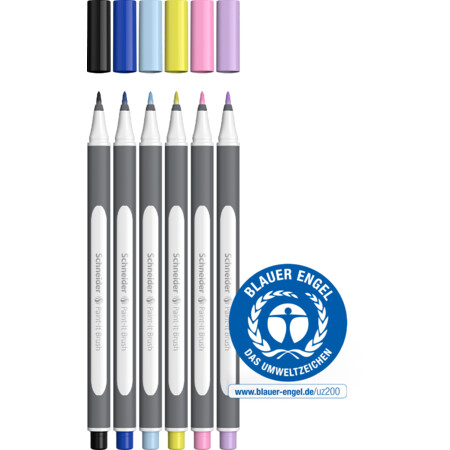 Paint-It 070 pochette 6x Multipack Épaisseurs de trait Brush Fineliner et Brush pens by Schneider