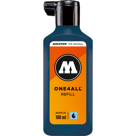 One4All Refill 180ml petrol Nachfülltinte für Marker von Molotow